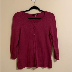 Pink Cable & Gauge 3/4 Sleeve Cardigan Size M EUC